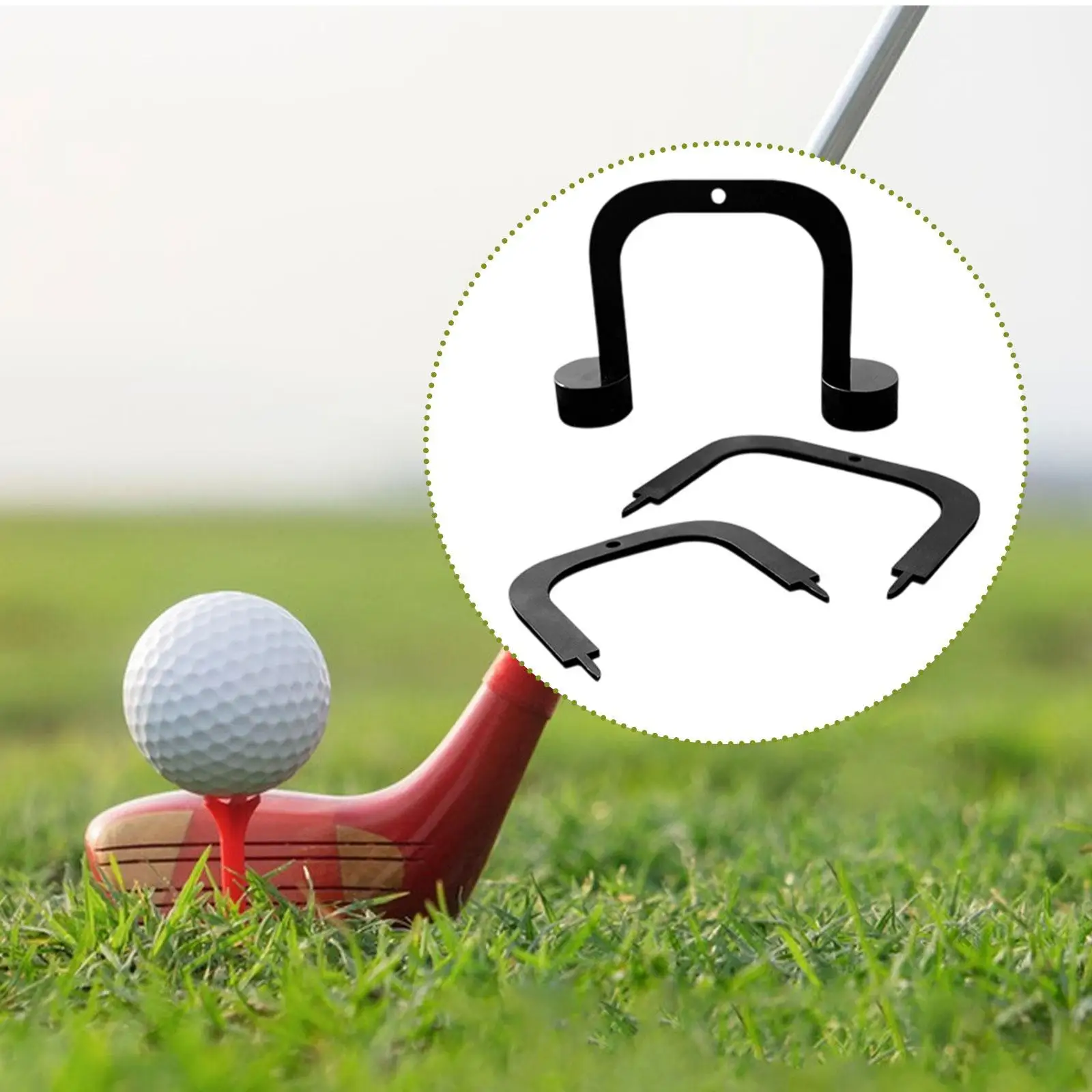 

3Pcs Golf Putting Gates Training Aid Metal Portable 60/70/80mm Putt Gates Putter Goal Precision Practice Supplies with Bases