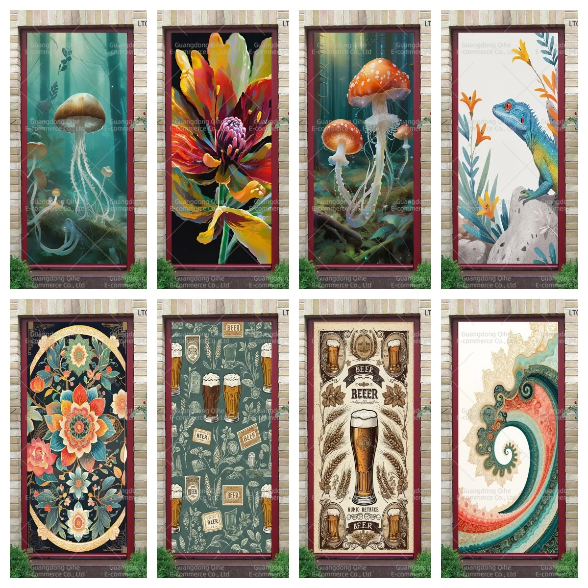 

Custom 3D Self-Adhesive PVC Wallpaper Waterproof Removable Door Sticker Living Room Bedroom Wall Decal Personalized Home Decor