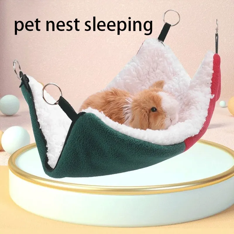 

Winter Hanging Hammock Thicken Pet Nest Sleeping Comfortable Mat for Hamster Rabbit Hedgehog Dutch Pig Beastie Pet Supplies