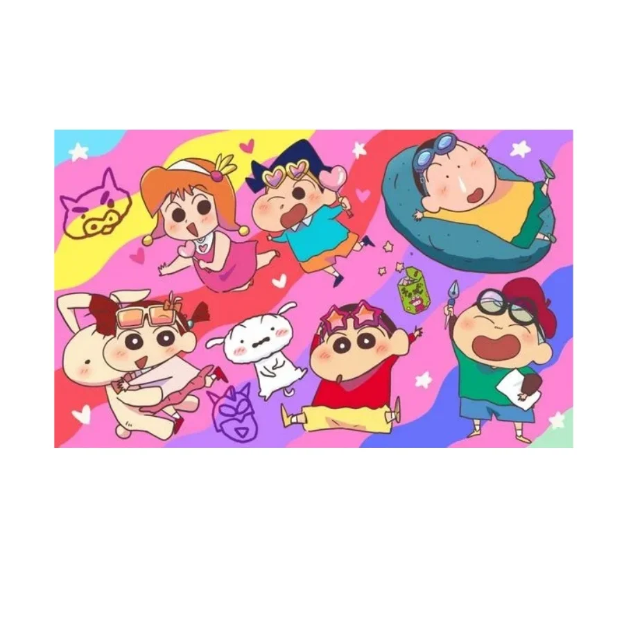 Crayon Shin Chan Puzzle in cartone/legno 108/200/300/500/1000 pezzi Puzzle di cartoni animati per adulti Regali Giocattoli Giochi per famiglie