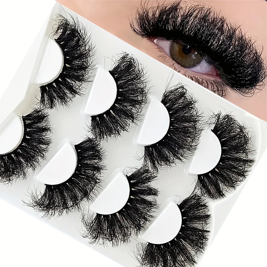 ขนตาปลอมแบบฟูและดูเป็นธรรมชาติ 4 แพ็ค ขนตาปลอม 9D แบบโค้งงอและดูเป็นธรรมชาติ ยาวเป็นพิเศษ ต้องมีสำหรับการแต่งหน้าในงานสังสรรค์