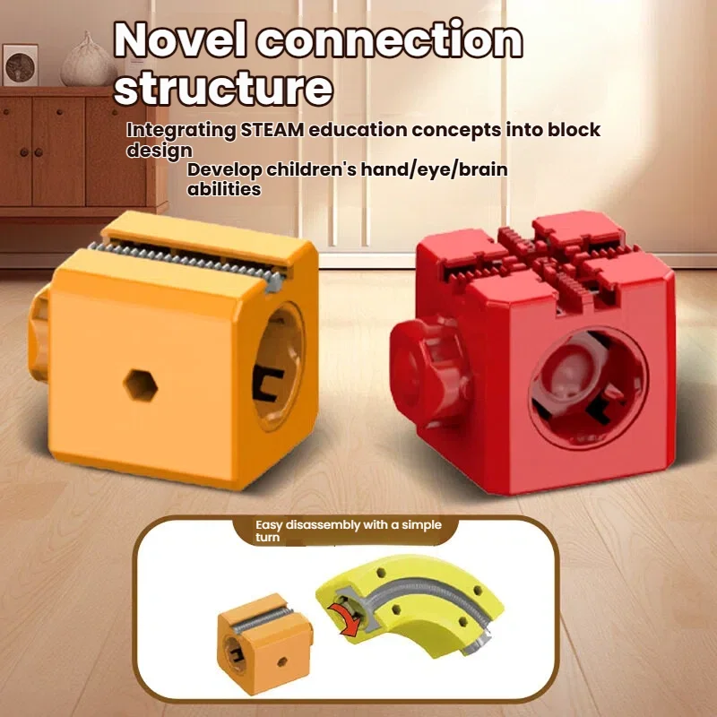 子供向け多機能ローラーコースター列車線路セット DIYレーシングカー線路組み立てキット 列車と交通標識付き STEM教育玩具