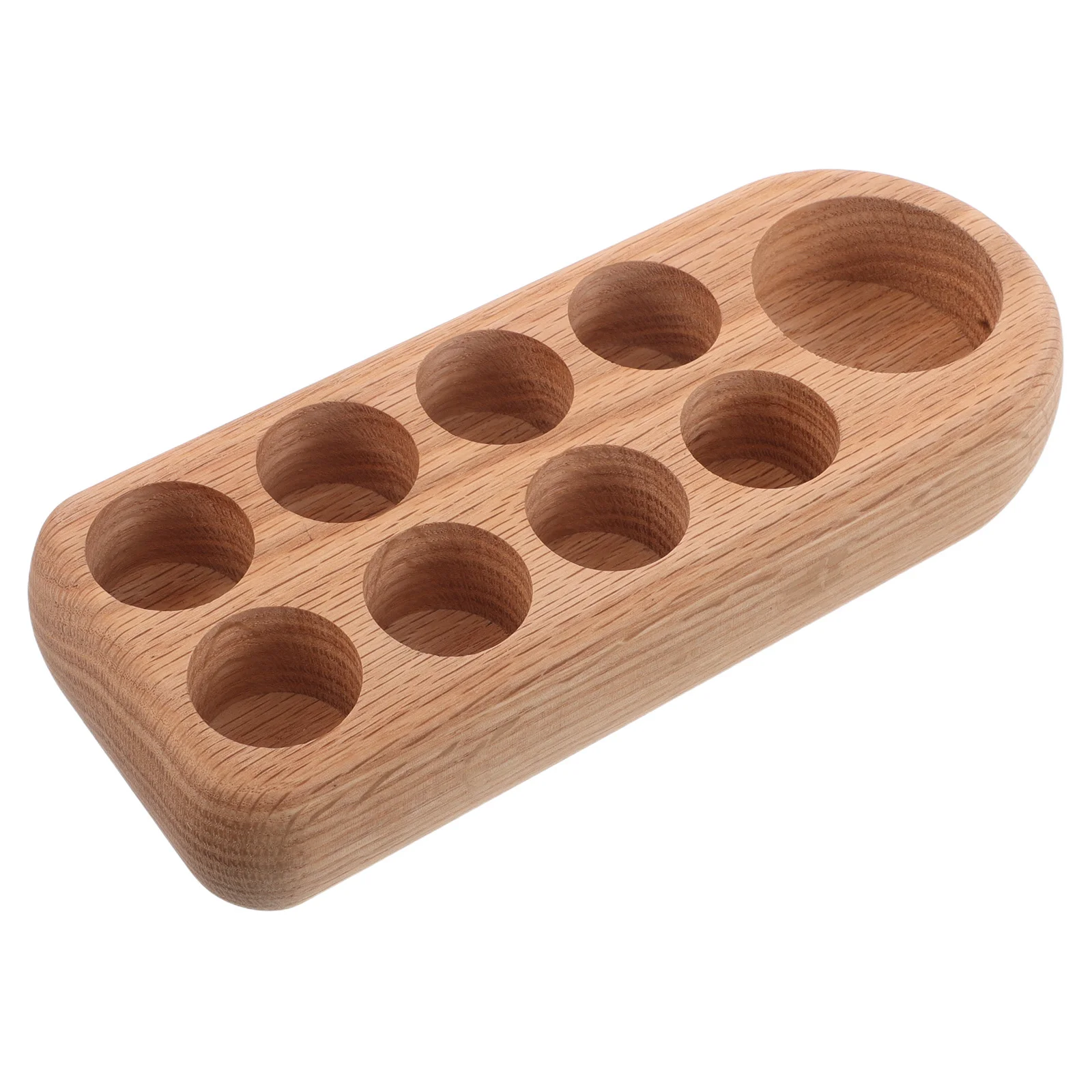 無垢材エッセンシャルオイル収納オーガナイザー9スロットラックディスプレイスタンド（ボトル、香水、ネイルポリッシュ用）寝室、浴室用