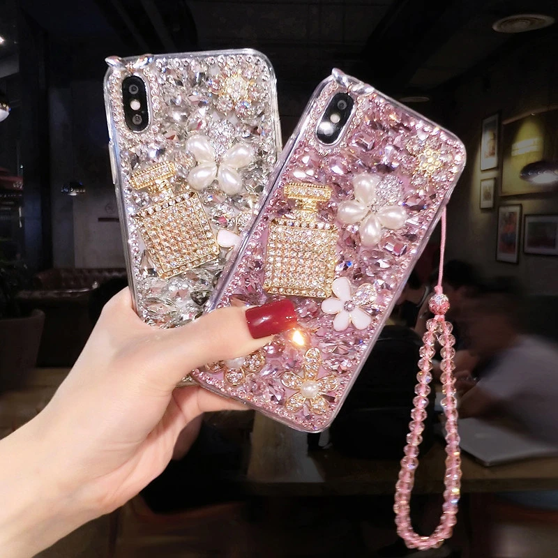 Crystal Wine Bottle Cover, Luxury Bling, Rhinestone, Diamond, for Samsung Galaxy S20 Plus, S21, S24, S22, 23 Ultra, Note20 Case