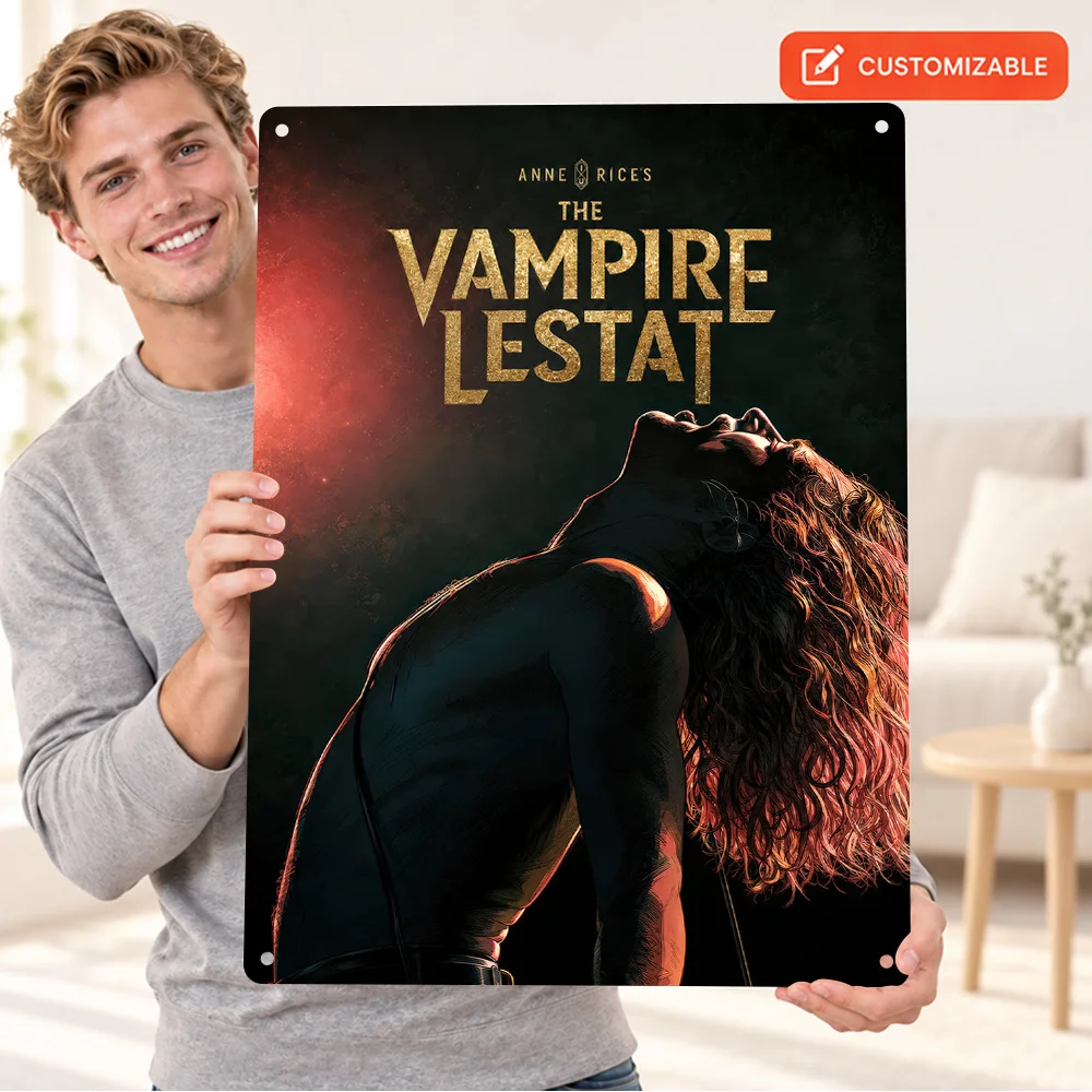 The Vampire Lestat Book Cover Literature Textured Metal Poster Customized Aluminum Sign Modern Wall Art For Bedroom Reader Gift