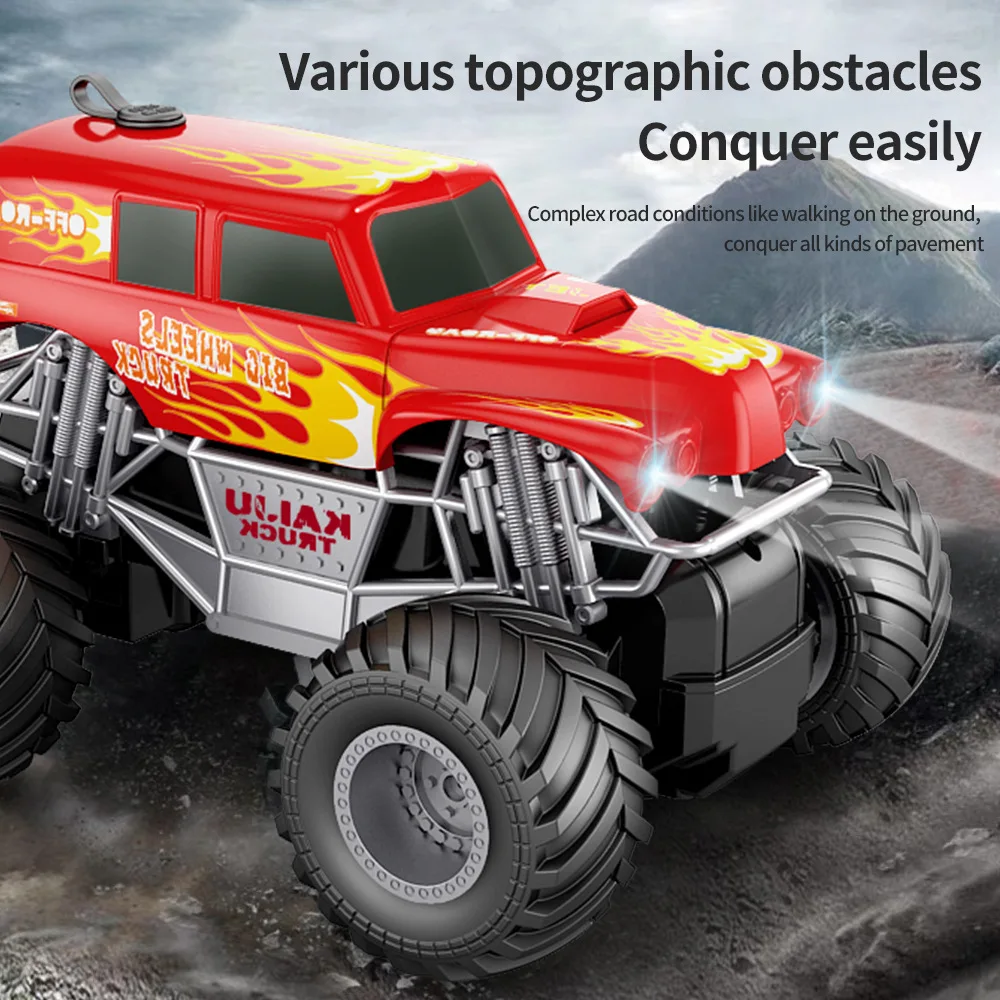 

1/16 RC 4CH распылитель внедорожник с подсветкой дистанционное управление альпинистский горный автомобиль эластичный кожаный грузовик школьный автобус детские игрушки