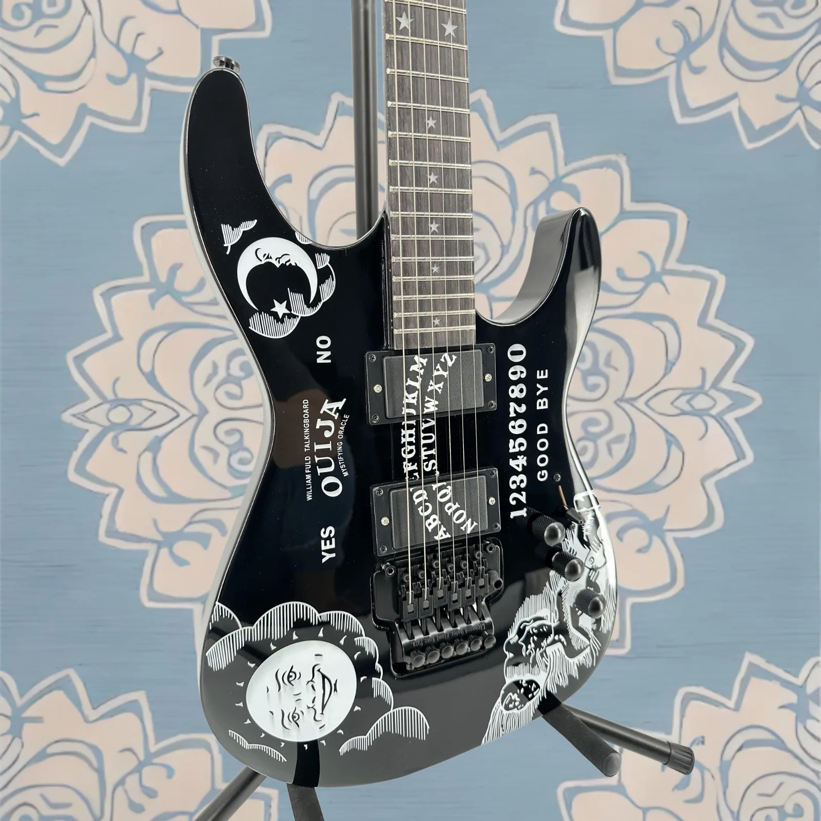 Performance Kirk Hammett Ouija KH-2 Signature Guitar Black - Floyd Rose HH Pickup guitar
