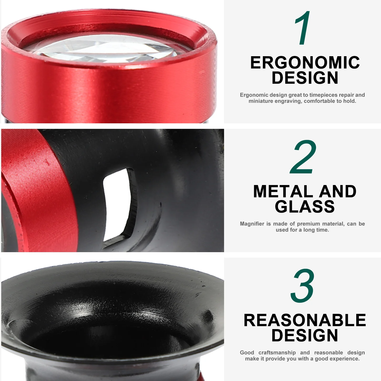 

Durable Multi-Function Jewelers Loupe Replaceable Magnifier for Watchmaking Industry Great for Inspecting Tiny Objects