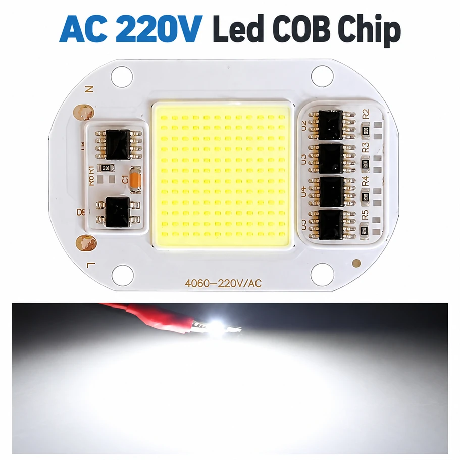 High Brightness DIY AC 220V COB Chip 50W Light Source for LED Lamp Beads Flood Light Spotlight Lamp Lighting Lamps Accessory
