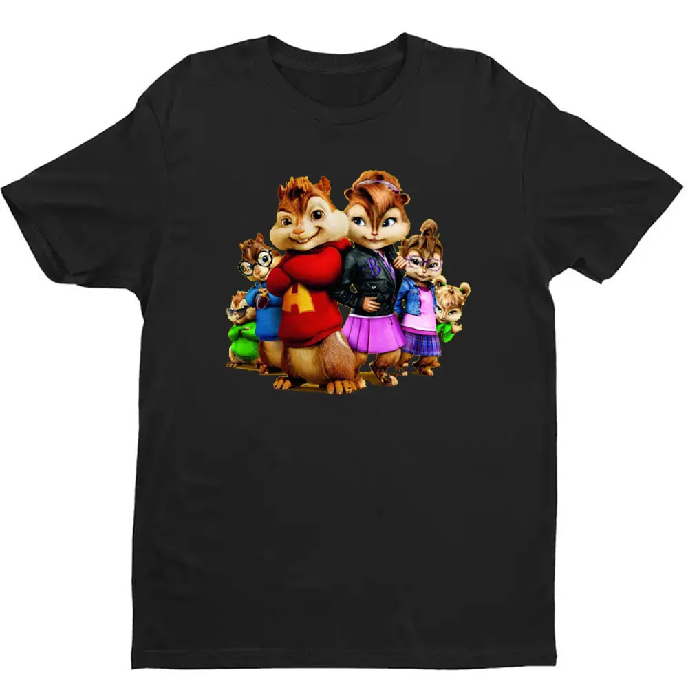 Hot Sale Goods Alvin and The Chipmunks Classic Tshirt Short Sleeve Graphic T Shirts High Quality Cotton Tee Tops Cartoon Shirt
