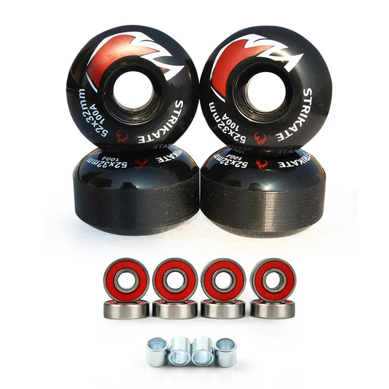4pcs-52x32mm-95a-pu-skateboard-trick-wheels-complete-set-with-bearings-and-spacers