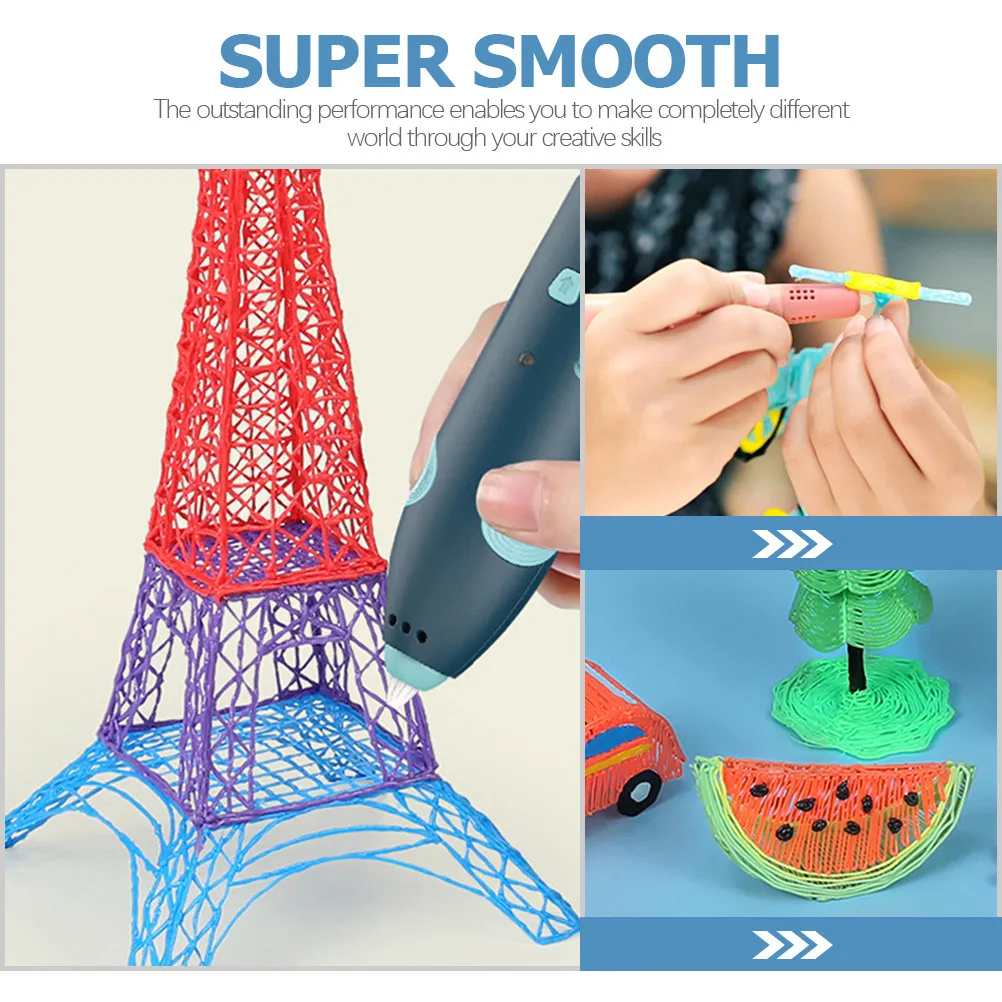 

12Pcs 3D Pen Prints Filament Super Smooth Safe Material for Kids Learning and DIY Artwork Excellent Performance for All 3D
