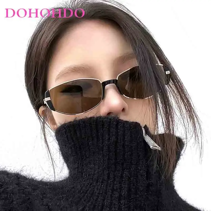 

Trends Rectangle Sunglasses Women Men Fashion Frameless Sun Glasses Luxury Brand Designer Unisex Travel Driving Sunglasses UV400