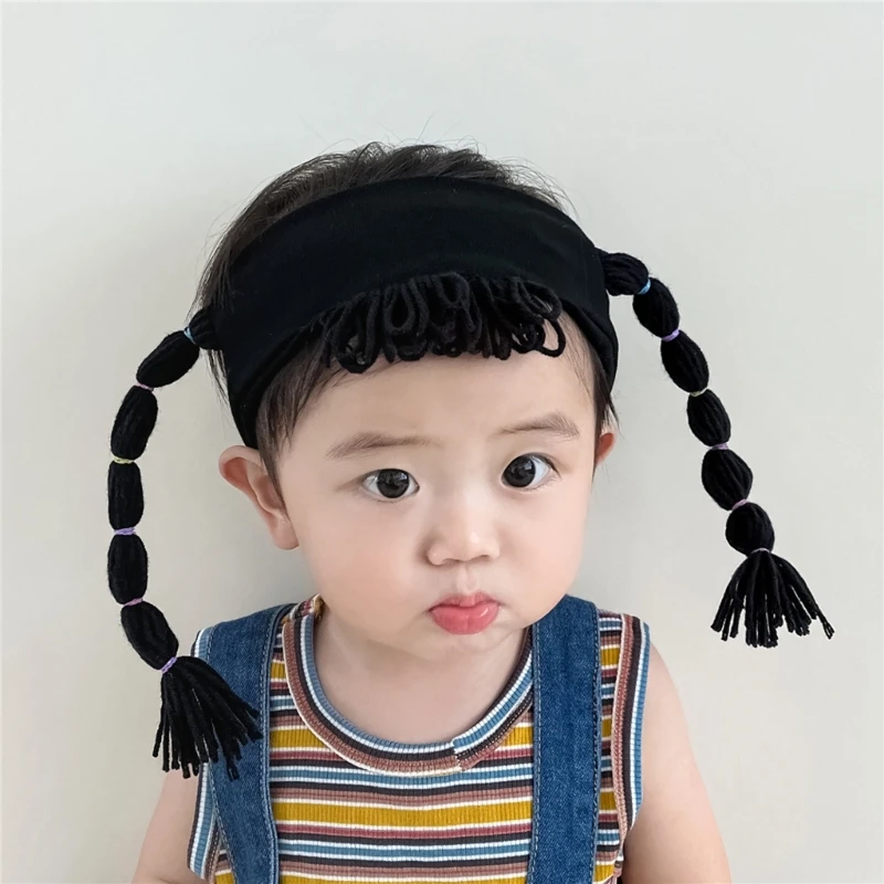 Toddlers Braides Hairband Braided Headwear Funny Baby Headdress QX2D