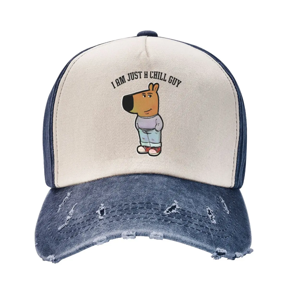 My New Character Is A Chill Guy Meme Men Women Baseball Caps Distressed Denim Caps Hat Retro Outdoor Summer Headwear