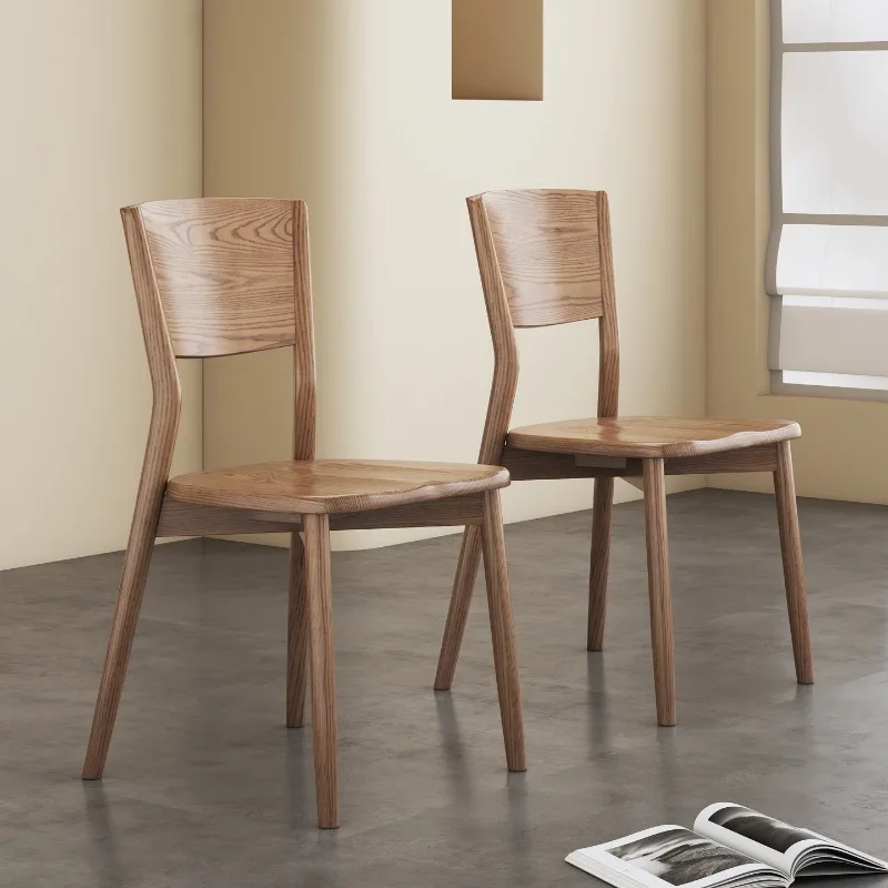 All solid wood dining chair Nordic ash wood dining table and chairs Antique back chair Book chair Dressing stool Household dinin