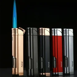 Metal Mini Windproof Tungsten Wire Ignition Jet Flame Turbo Butane Gas Torch Lighter Visible Gas Window Portable Cigar Lighters