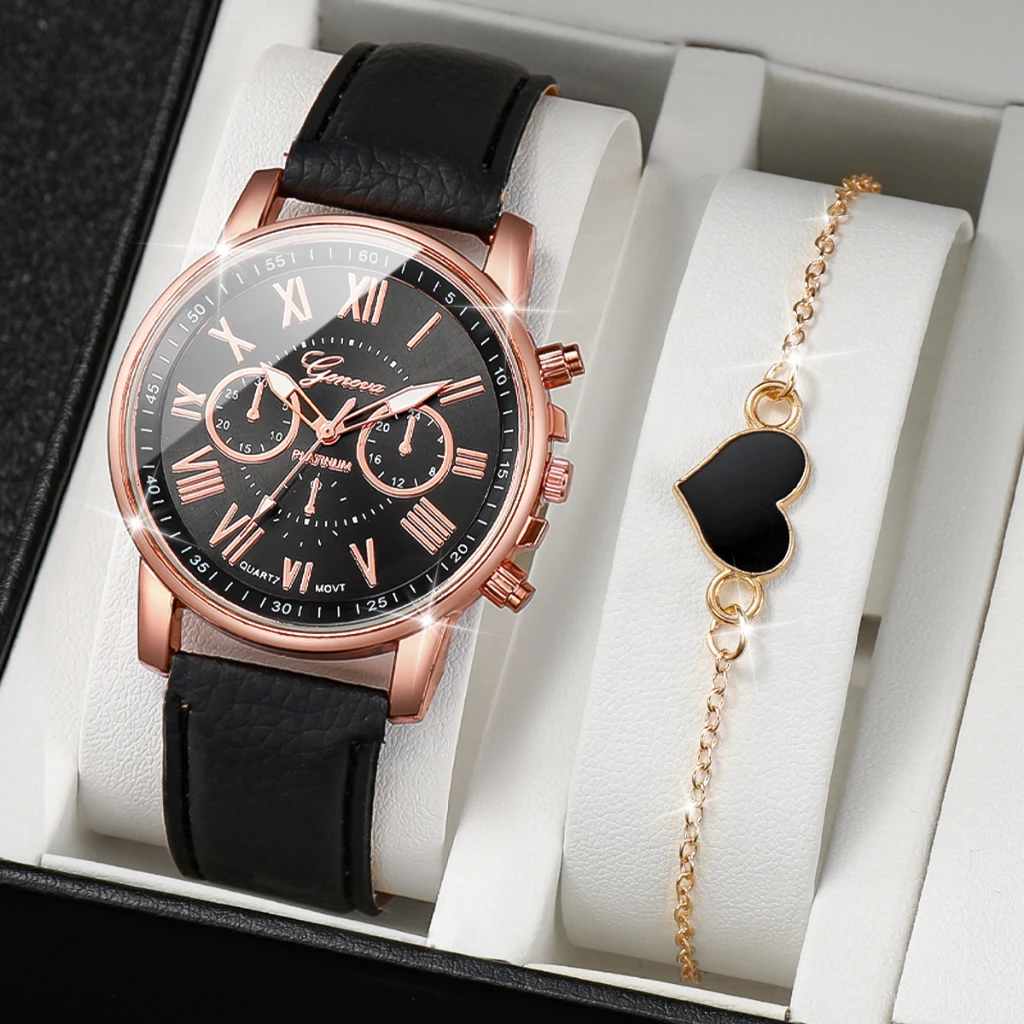 Kegllect-reloj Digital romano de cuarzo para mujer, pulsera de cuero, estilo coreano