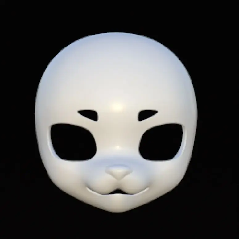 หน้ากากคิกุรุมิ รูปทรงหัวสัตว์ วัสดุ PLA พิมพ์ 3 มิติ พร้อมขนสัตว์ ชุด DIY อุปกรณ์เสริมสำหรับทำหัวกะโหลกผู้ชาย