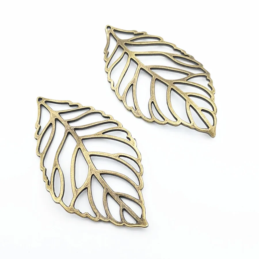 6 pieces (leaf) vintage zinc alloy charm metal pendant DIY jewelry discovery making accessories 1063