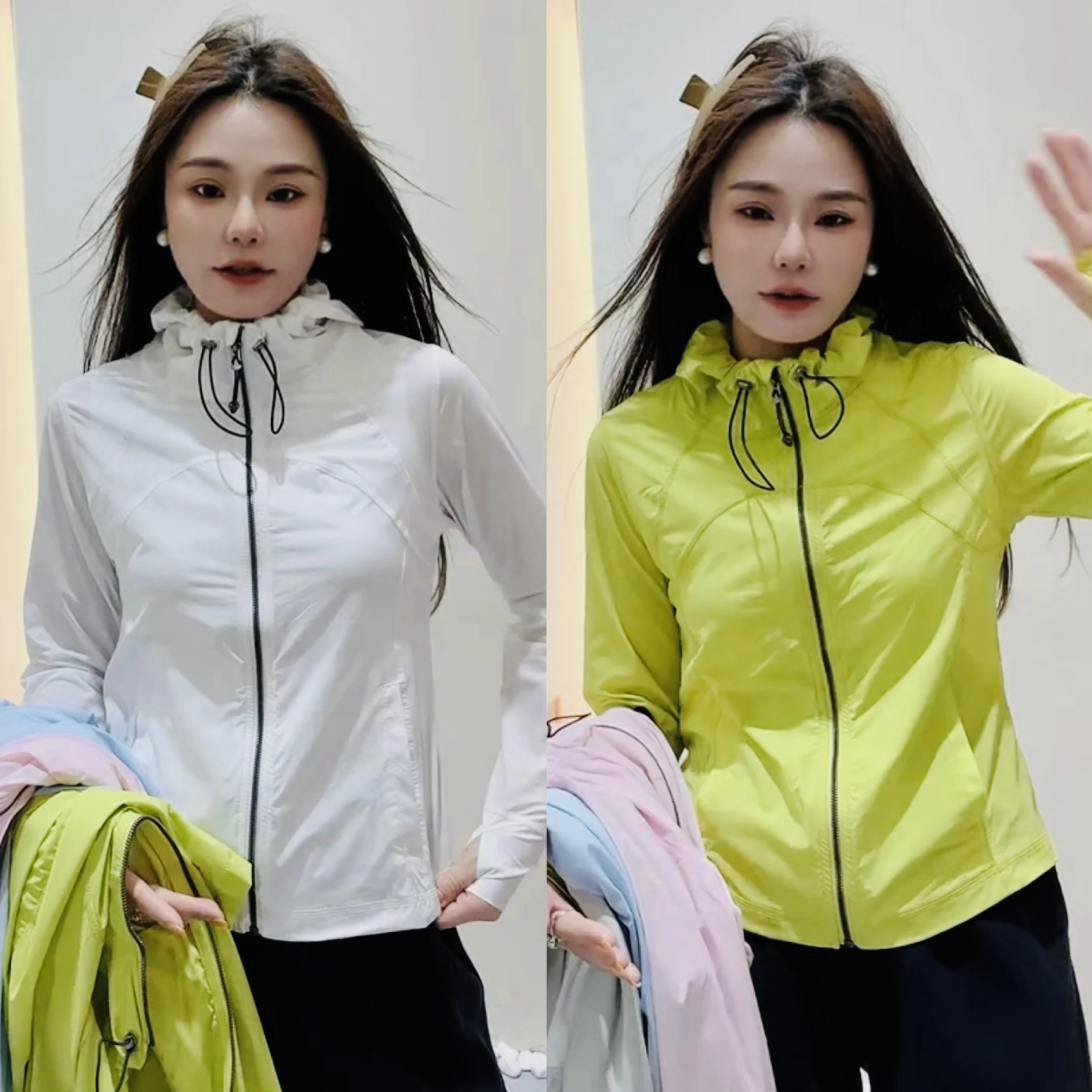 summer-2024-women's-sporty-breathable-slim-fit-uv-protection-hooded-jacket-short-length-polyester-fiber-outerwear-commute-style