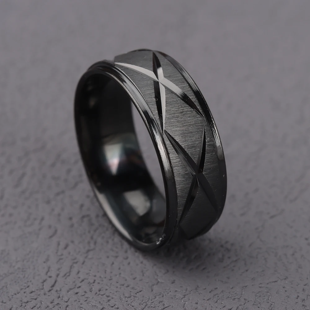 24Pcs/Lot Fashion Classic Stripe Stainless Steel Rings For Men Women Simple Multi Style Wholesale Jewelry Gifts