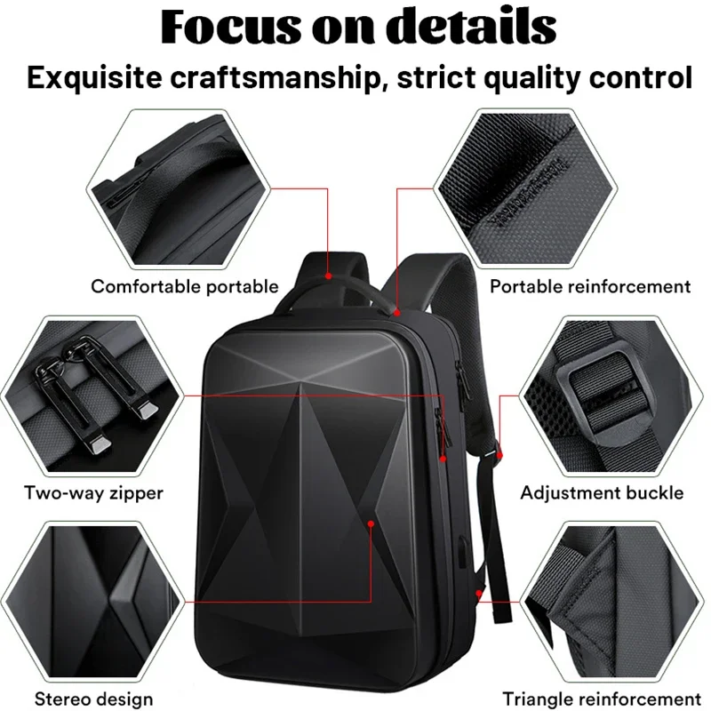 Men 17.3 inch Laptop Backpack Multifunctional Hard Case Compression Motorcycle Backpack Trend Esports Bags Travel Backpack