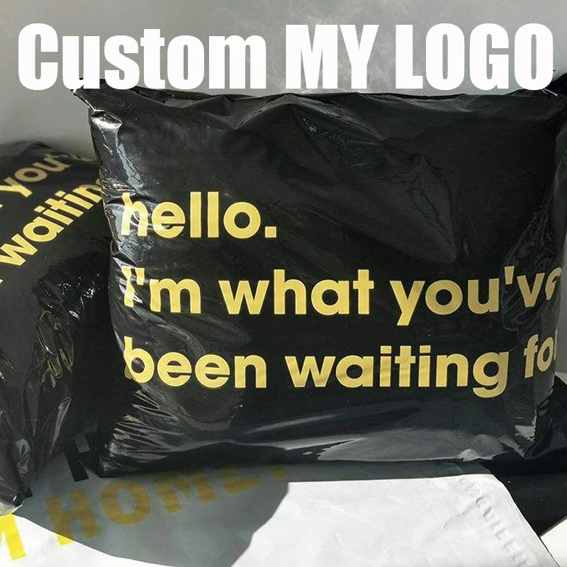 Custom Printed Logo Eco Friendly Matte Black Biodegradable Poly Mailer Courier Shipping Packaging Bag Polymailers