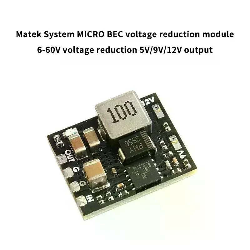 Matek System Micro BEC Voltage Reduction Module With 6 To 60V Input 5V 9V 12V Output Perfect For RC Drones DIY Projects