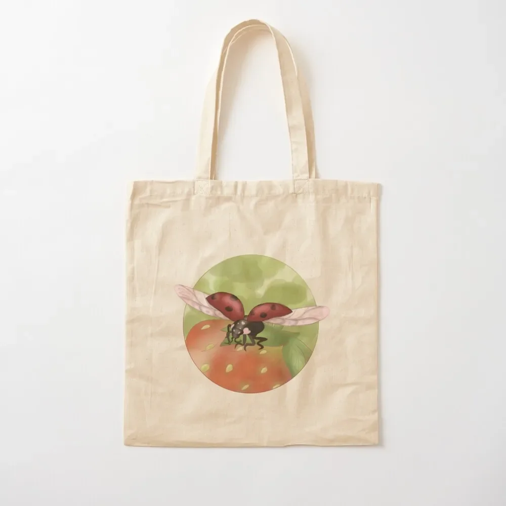 

Ladybug on a Strawberry ! Tote Bag personalized tote personalized tote bag bags woman 2025 Bag