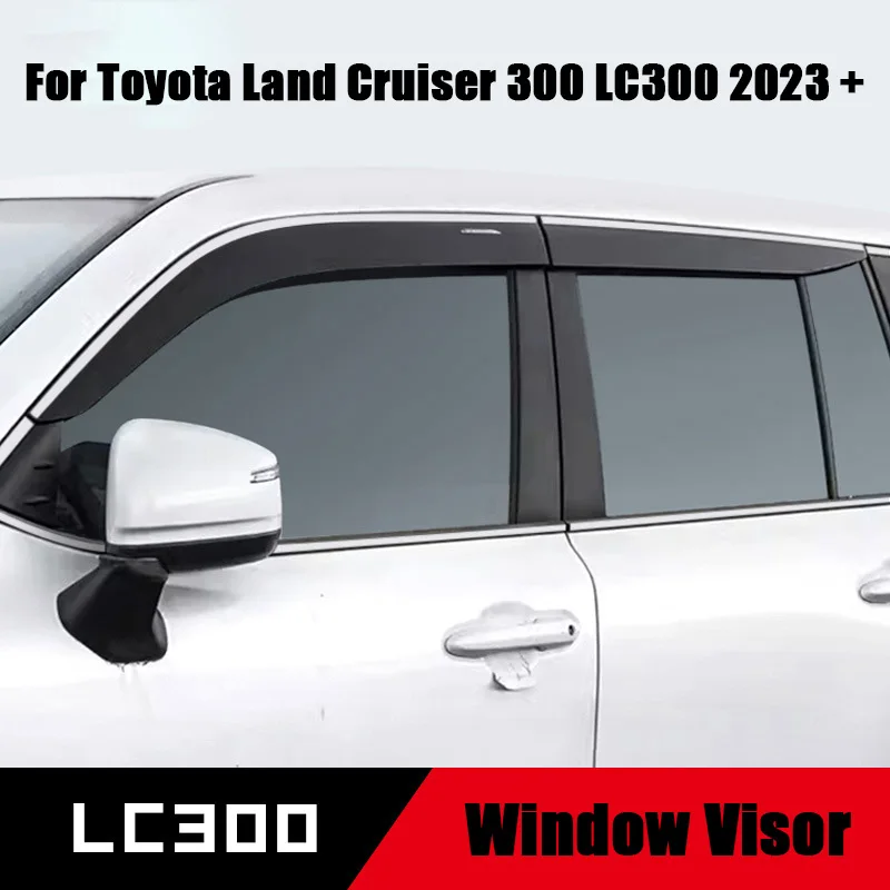 For Toyota LC300 Land Cruiser 300 2023+ Smoke Black Window Deflector Rain Visor Weather Shield SUV Auto Exterior Accessories