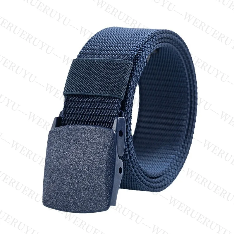 Military Tactical Belt Student Military Training Pants Accessories Metalless Automatic Buckle Knitted Canvas Belts for Men Women