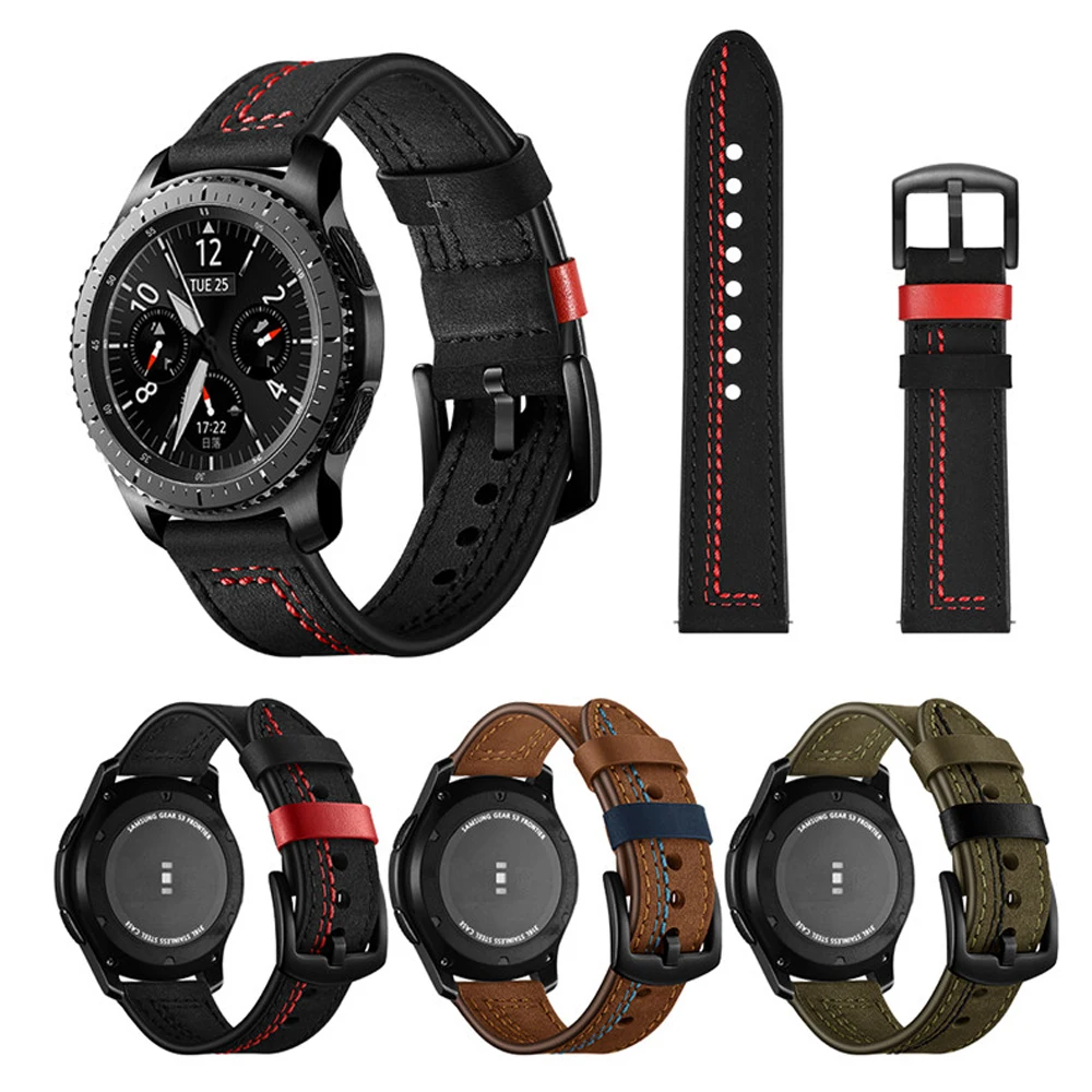 20mm Leather Strap For Samsung Galaxy Watch 6/5 pro/4 Classic 44mm  46mm 42mm Smartwatch Bracelet Huawei GT-2-3 Pro 22mm  Straps