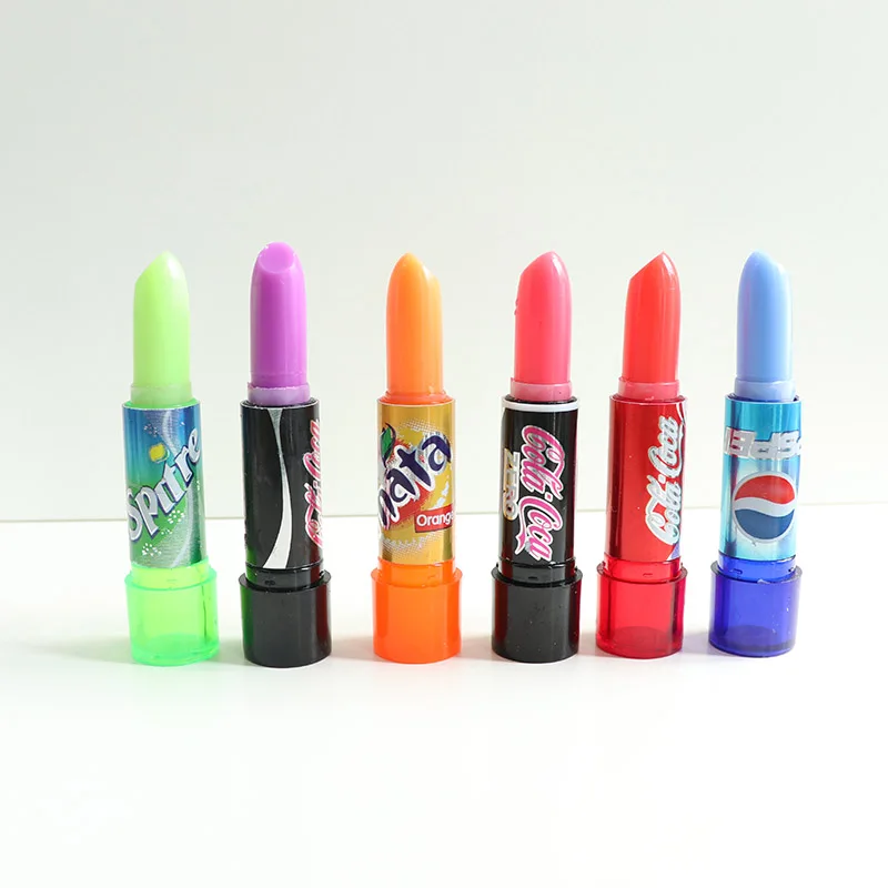 24Pcs Soda Bottle Lip Balm 6 Flavors Set Color Changing Lipstick Long Lasting Waterproof Lip Balm Wholesale