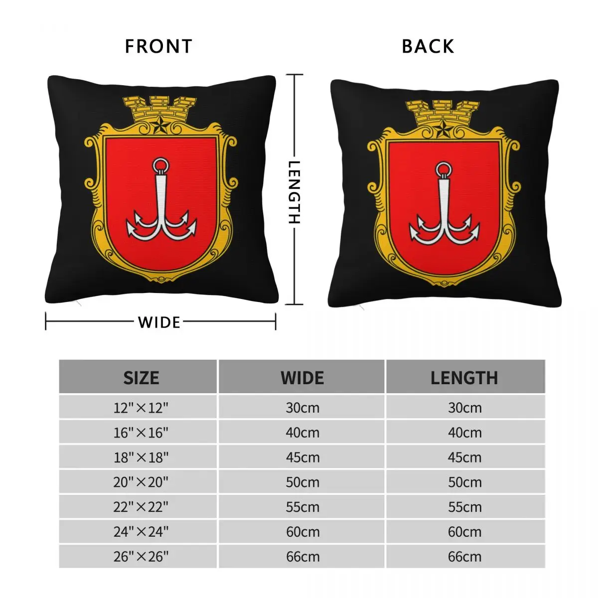 Arms Of Odessa, Ukraine Square Pillowcase Pillow Cover Polyester Cushion Decor Comfort Throw Pillow for Home Bedroom