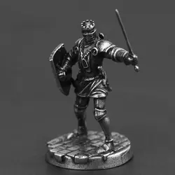Solid Metal Medieval Soldier Model Bartonian Knight Decoration Miniature Figurine Ornament Desktop Toy Men War Chess Gifts