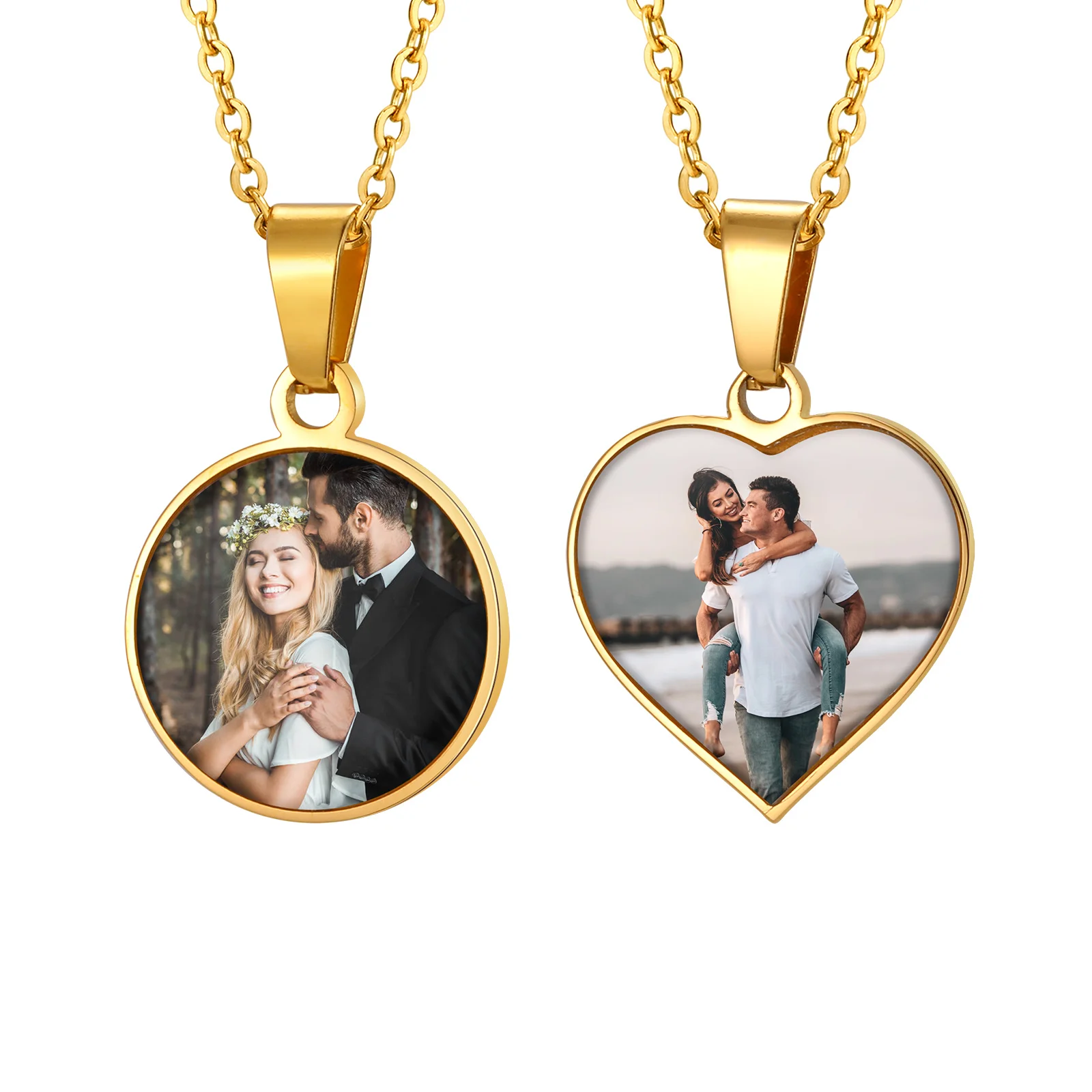 

Personalized Photo Necklaces, Custom Pictures Necklace Heart Pendant, Valentine's Jewelry Gift for Women Mom Girlfriend