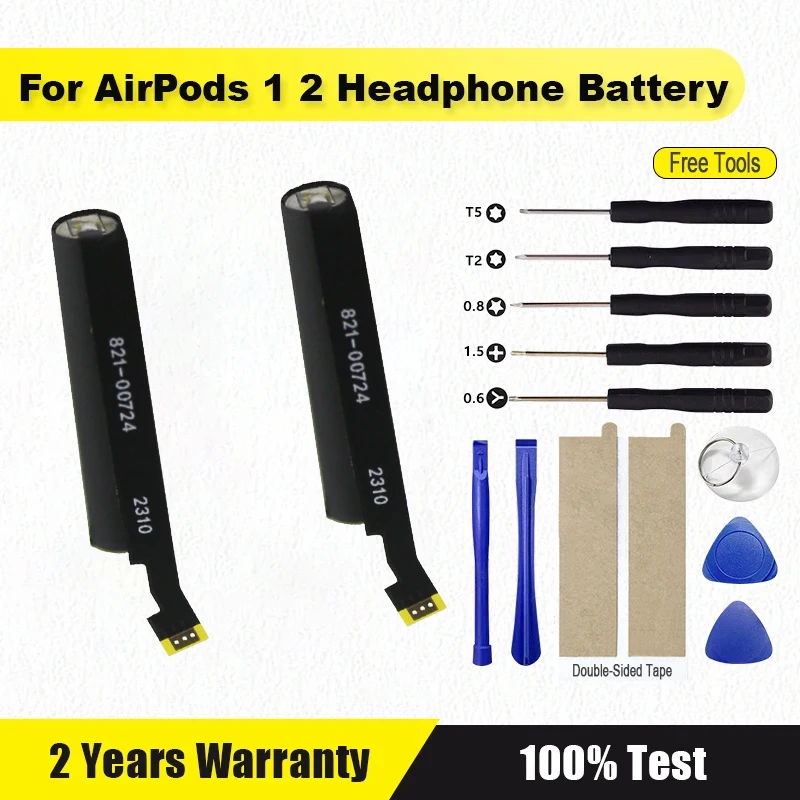 100% New 25mAh XDOU Battery For Airpods 1st 2nd A1604 A1523 A1722 A2032 A2031 For AirPods 1 2 Headphone Battery