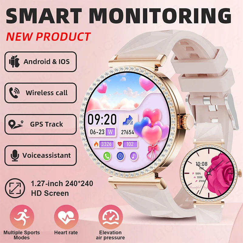 

LIGE 2025 New Blood Oxygen Monitor Bluetooth Call GPS Smart Watch Women Altitude Multi Sports Mode Fitness Tracker Smartwatch