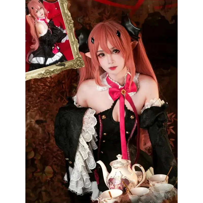 ชุดคอสเพลย์ CyAnime Krul Tepes สำหรับงาน Comic Con Seraph Of The End ชุดคอสเพลย์ Krul Tepes พร้อมวิกผมสวยหรูสำหรับงานปาร์ตี้ฮาโลวีนสำหรับผู้หญิง
