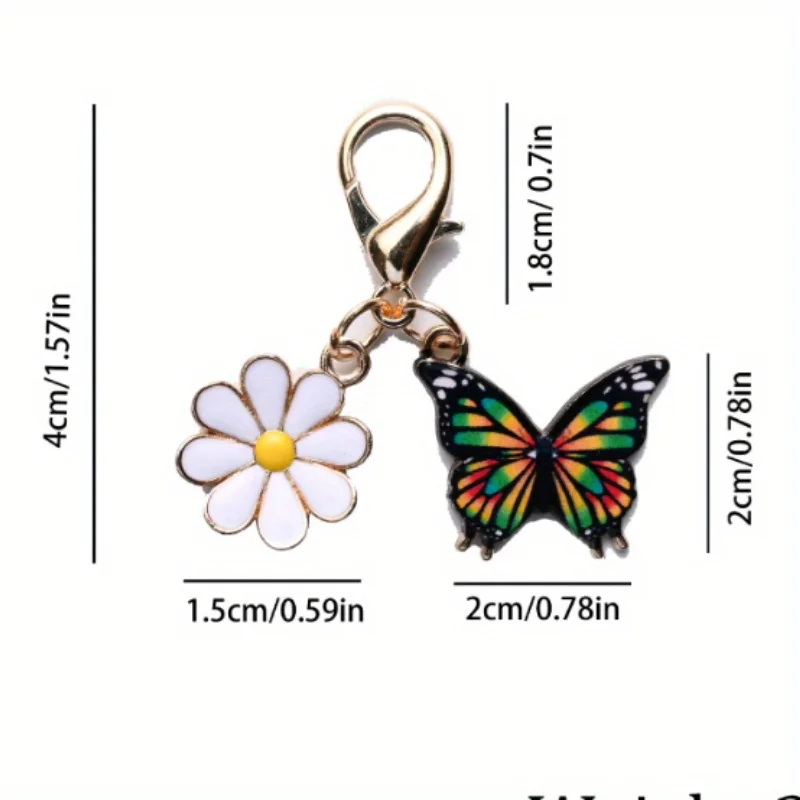 قطعة واحدة من قلادة سلسلة المفاتيح على شكل فراشة ديزي، مناسبة لإعطاء الأصدقاء والآباء