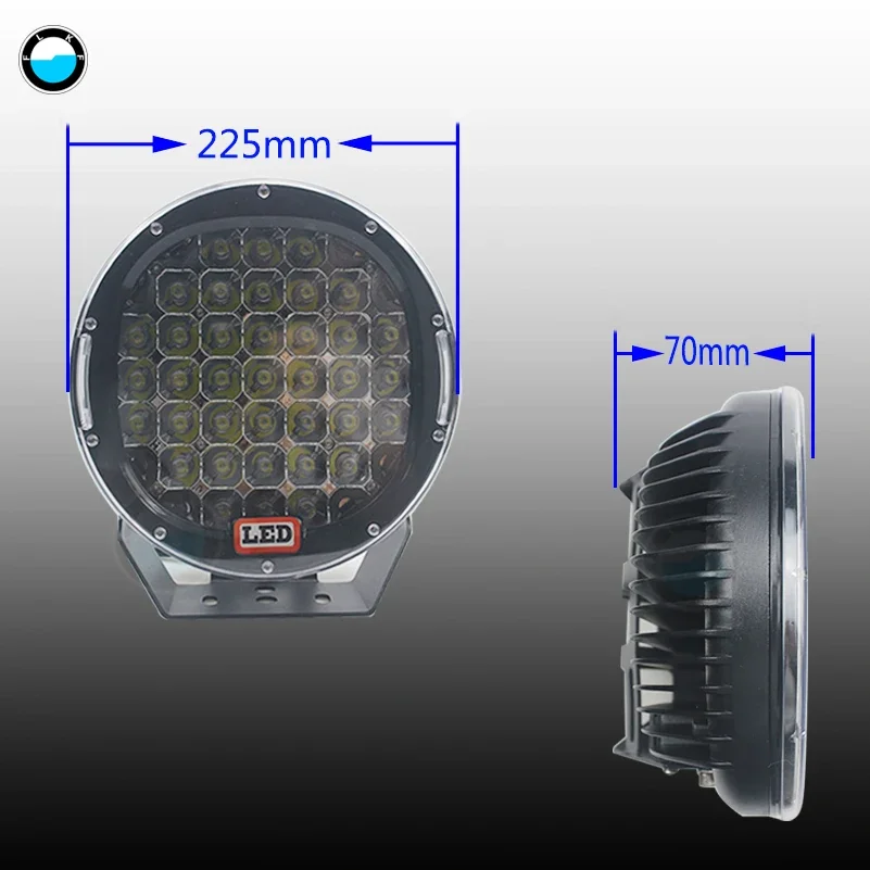 1 pcs Round 9 inch LED Work Light Bar 185W led work light For SUV ATV 4WD Spot flood beam Red black led driving lights