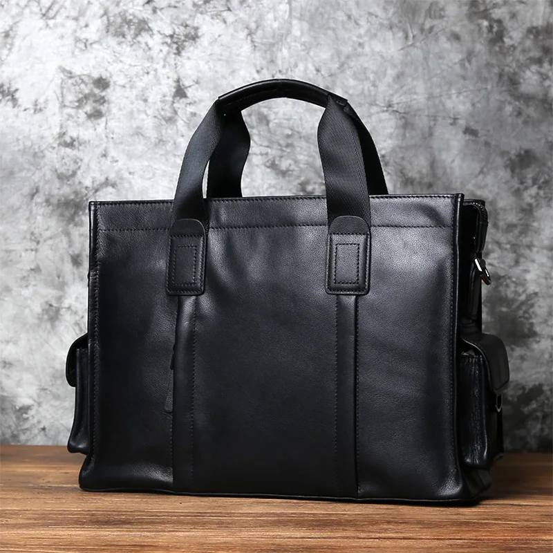 NZPJ Business Leder herren Handtasche Top Schicht Rindsleder Aktentasche Casual Schulter Messenger Tasche Geeignet für 14 Zoll Laptop – Detail 8