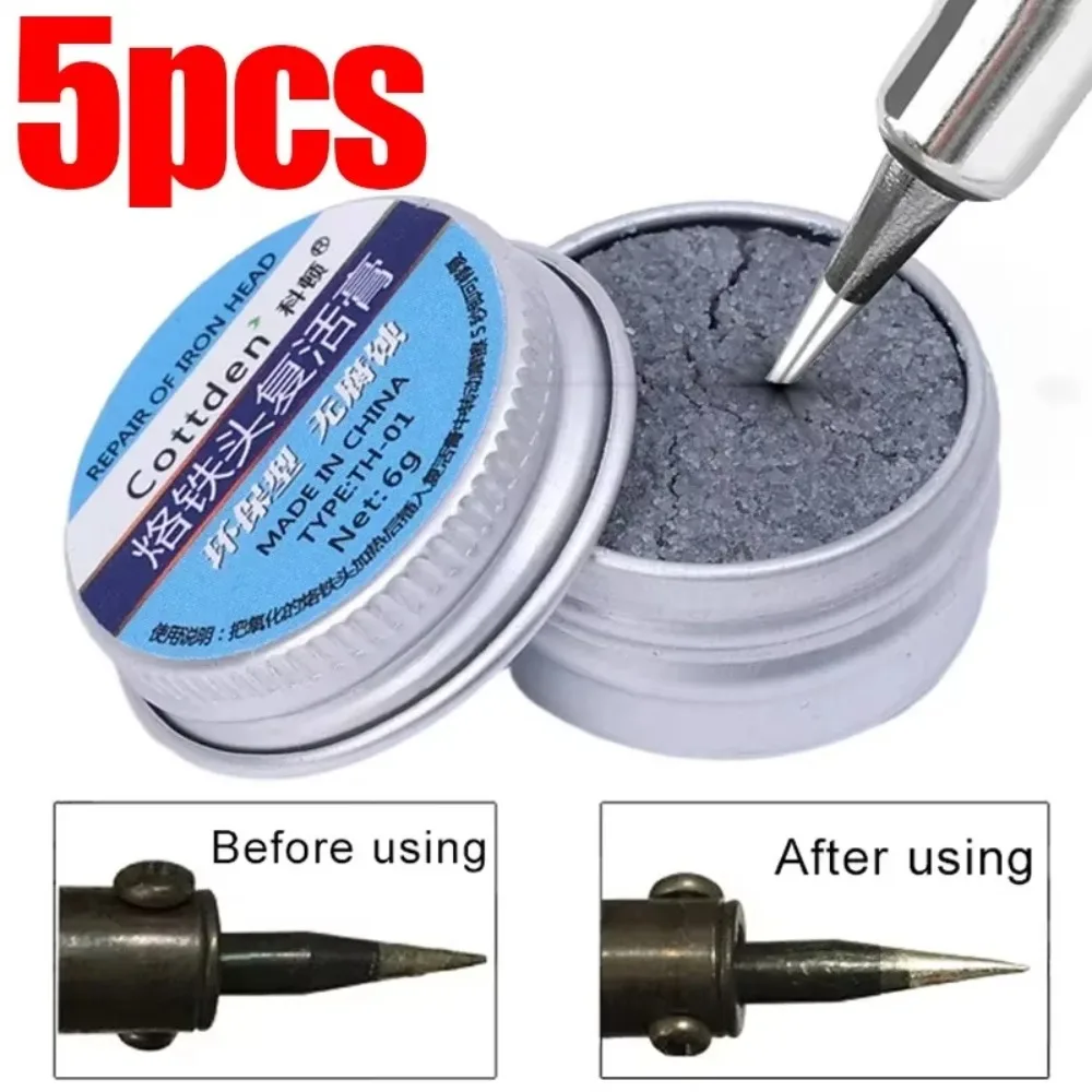 

5/3/2/1Pcs Soldering Iron Tip Refresher Non-stick Tin Solder Cream Clean Paste for Oxide Head Resurrection Oxidative Activator