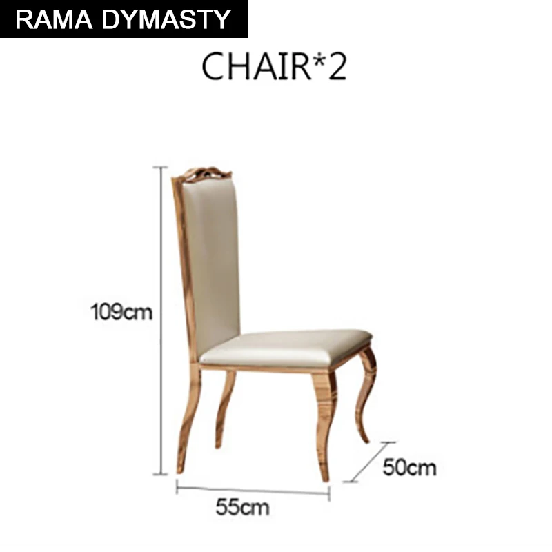 Stainless steel dining chair, simple leather round back chair, home back chair banquet chair