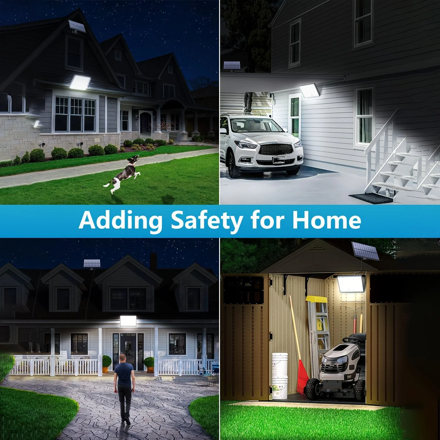 Solar Outdoor Motion Detector Lamp 400LED Solar Powered Wall Light 3 Modes Waterproof  Flood Lights Garden Front Door Yard