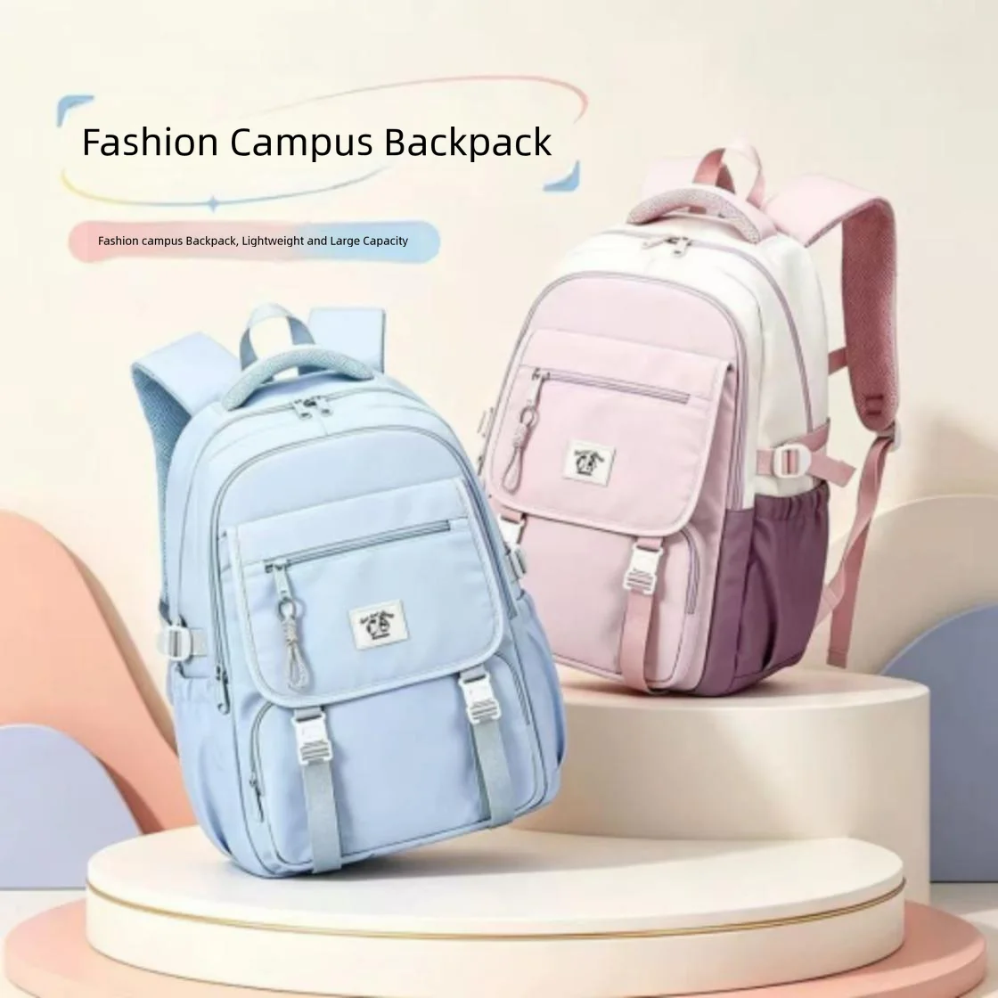 New Leisure School Bag Boy Girl Middle High Student Shoulder Backpack Large Capacity Light Water Proof Mochila Escolar