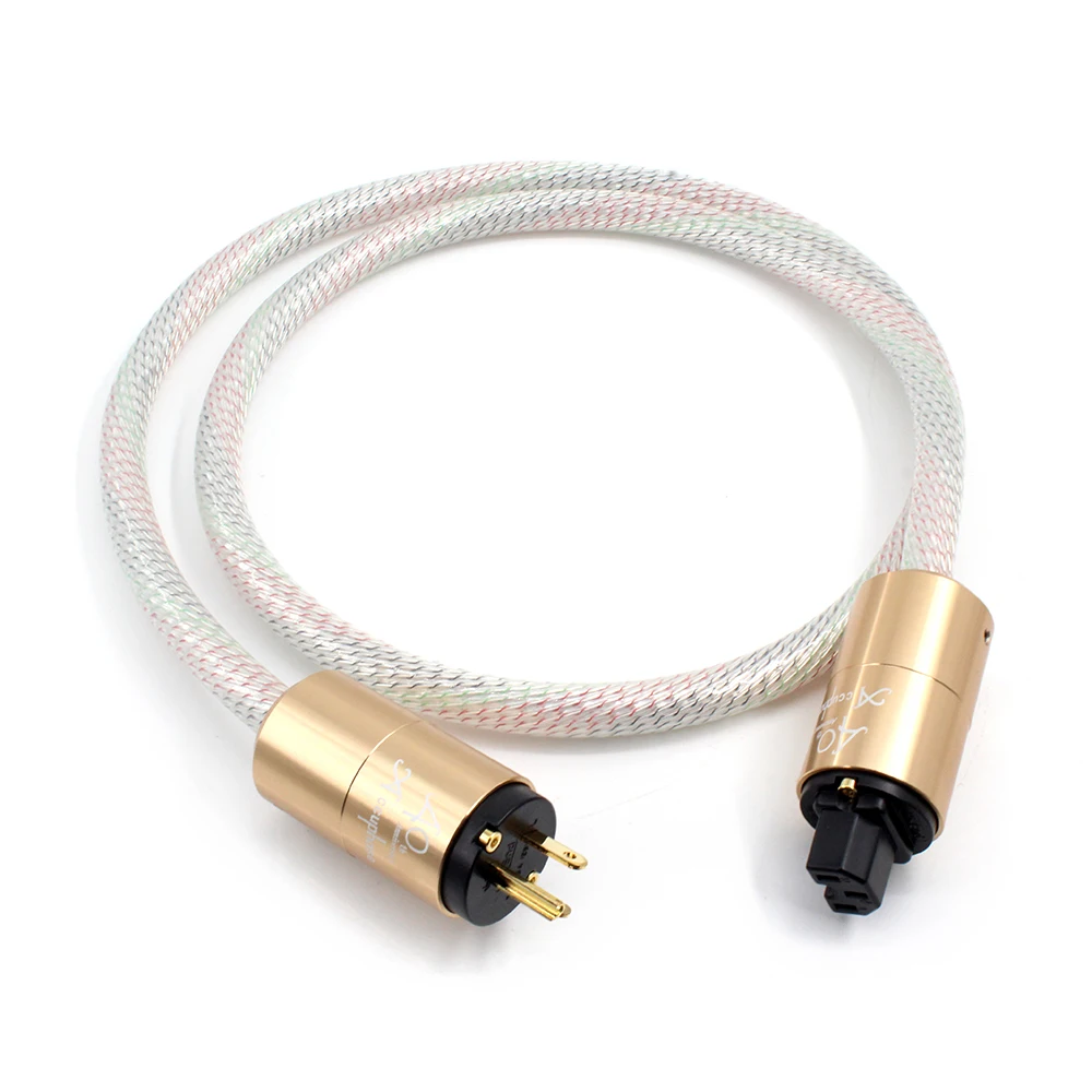 High Quality 12cores Valhalla power Cable cord EU/US POWER CABLE 7N OFC Power Cord with Gold Plated Plug Amplifier CD