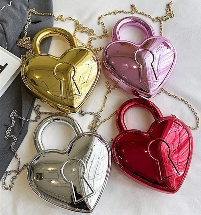 2024 Women's New Mini Crossbody Chain Shoulder Bag Acrylic Fashion Love Shape Candy Color Jelly Handbag Women Party Dinner Bag