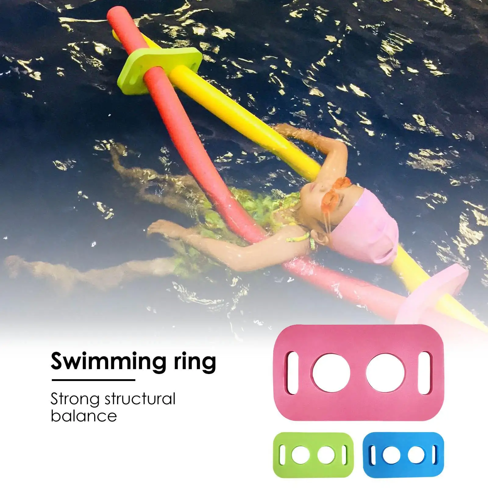 Conectores para Espaguetis de Piscina EVA, Compatibles con Espaguetis de Espuma de 6.5 cm de Diámetro, Conector Flotante para Piscina DIY con 2 Orificios Cruzados, Accesorio Antideslizante
